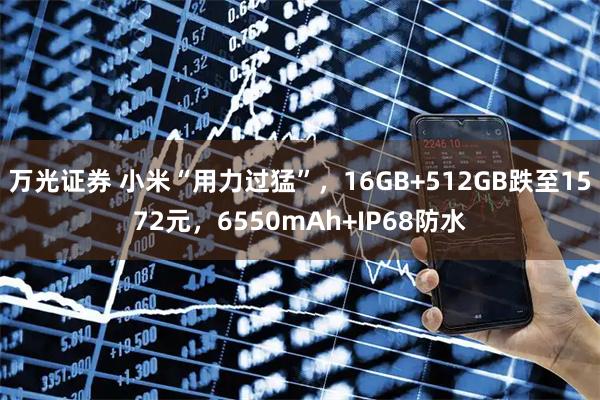 万光证券 小米“用力过猛”，16GB+512GB跌至1572元，6550mAh+IP68防水