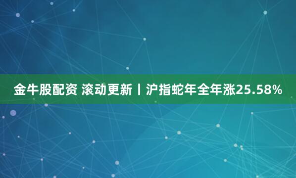 金牛股配资 滚动更新丨沪指蛇年全年涨25.58%